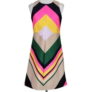 J. Crew Collection 100% Silk Chevron Stripe Dress